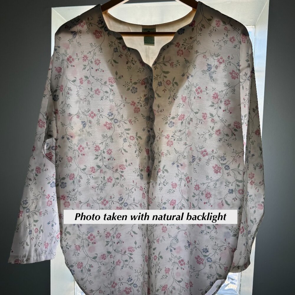 Satin Nightshirt Wildflowers/White Vintage Gilligan O'Malley - Picture 12 of 14